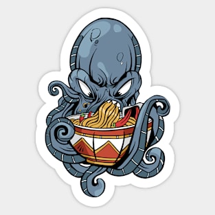 Octopus Eating Ramen Sticker